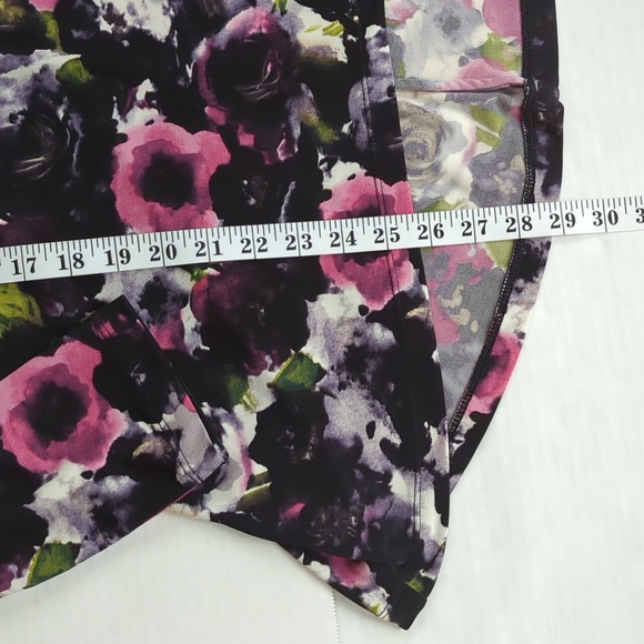 Grace Floral Scoop Neck High Low LS Blouse L Black Pink - Picture 11 of 12
